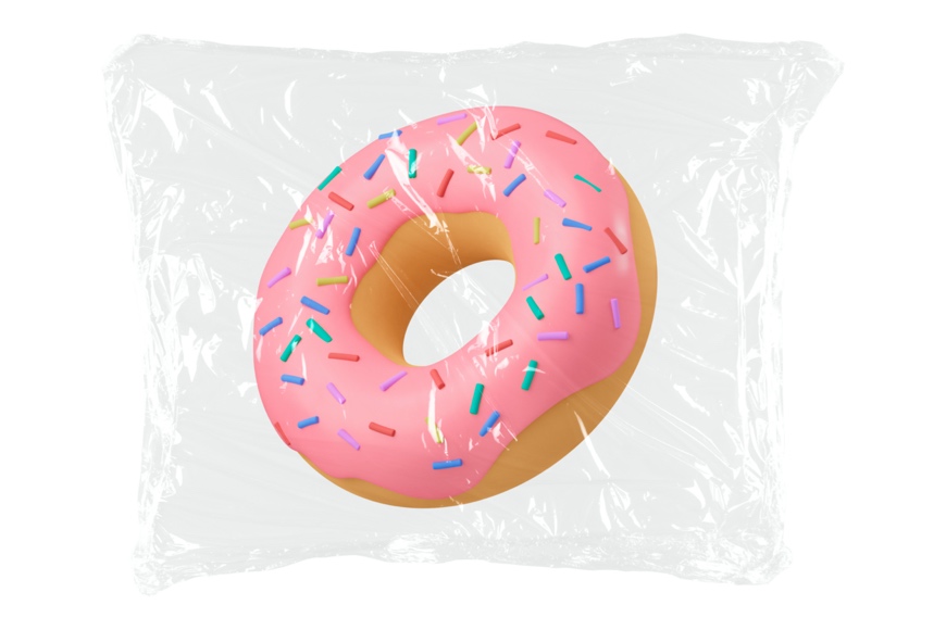 Donats packaging with an EVOH barrier for donuts
