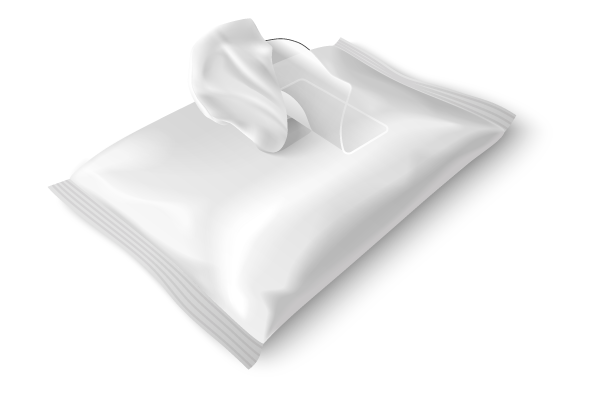 Flexible packaging for wet wipes